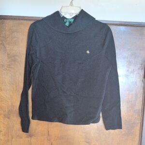 Lauren Ralph Lauren Black Cowl Neck Sweater Size Large